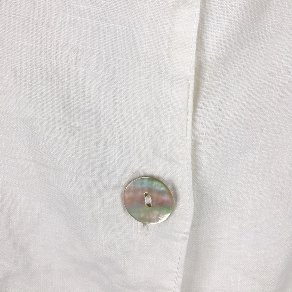 Bryn Walker Shirt 100% Linen White Long Sleeve S - Picture 5 of 8